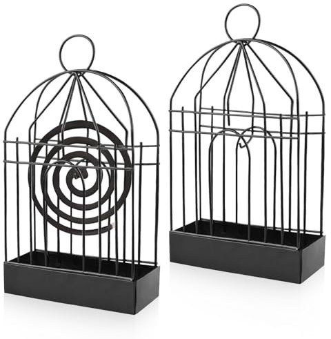 2 Piezas Mosquito Coil Holder, Soporte de Bobina de Mosquito, Soporte en Espiral para Mosquitos de Metal para Camping, Exterior, Jardín, Interior y Exterior (Negro)