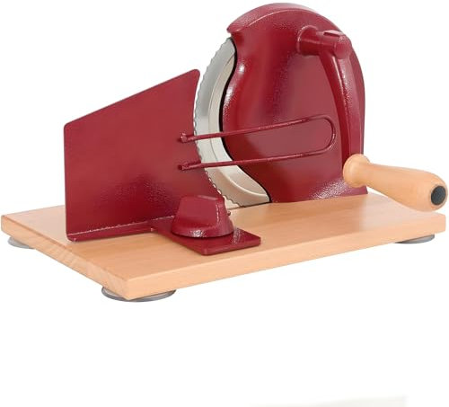 Trancheuse à pain à manivelle - Outil de tranchage manuel avec lame ondulée en acier inoxydable pour tranches régulières, épaisseur réglable de 0 à 2,3 cm, idéal pour la maison et la cuisine