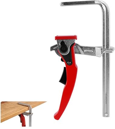 Lot de 1 serre-joints de table en acier avec poignée à levier - Envergure : 160 mm - Saillie : 60 mm - Convient pour le ponçage et la séparation - Serre-joint de table - Blocage rapide