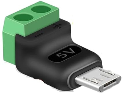 ERYTRJF USB C till 2-stifts skruvterminal 5 V 3 A solderless adapter 1–4 st (1 st, C-male power-tatuering)