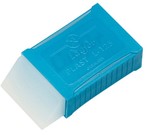 Läufer 69392 Plast L-125 - Borrador de plástico biselado transparente