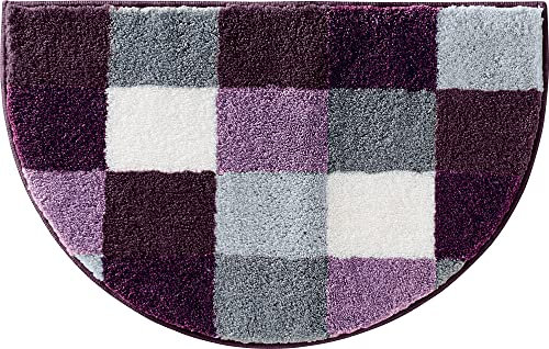 Erwin Müller Duschvorlage Kreta aubergine Größe 50x80 cm, Duschmatte, Duschvorleger rutschhemmend - kuscheliger Hochflor, für Fußbodenheizung geeignet