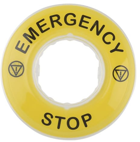 Schneider Electric ZBY9320 Schild durchmesser 60 für not-Halt-Taster, Emergency Stop/Logo ISO13850