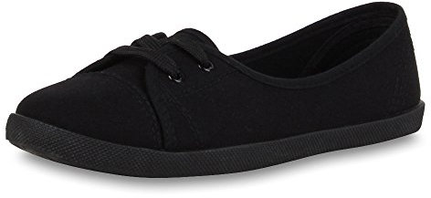 SCARPE VITA Damen Ballerinas Sportliche Stoffschuhe Slipper Flats 160497 Schwarz 37