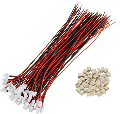 TuToy 100Pcs Mini Micro Jst 1.0Mm Sh Conector De 2 Clavijas Con Cables Cables 150Mm
