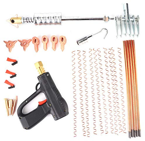 Car Dent Removal Kits 86pcs Dent Puller Stud Welder Kit Auto Car Spot Repair Device Stud Welding Hammer Tool Paintless Car Dent Puller Kit Steel and Iron Material