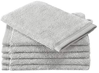 De Witte Lietaer Contessa Luxe 6er Set Waschlappen, Baumwolle, Hellgrau, 16 x 22 cm