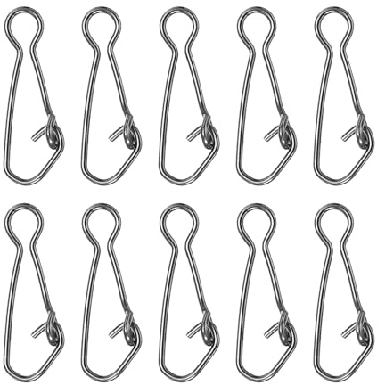 PATIKIL Haute Résistance Pêche Boutons-Pression, 100 Paquet 41 Lbs INOX Acier Ligne Broche Connecteur Pivots Agrafes Rapide Changement pour Pêche Leurs Eau Douce Eau Salée, Noir