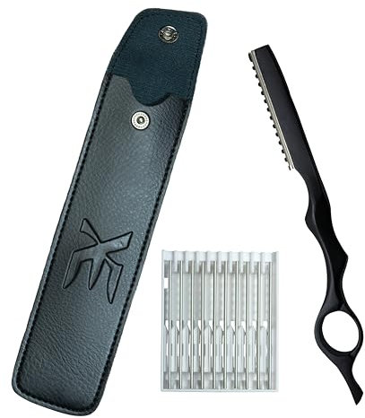 XE Rasoir amincissant pour barbier – Rasoir à Peigne Amincissant en Acier Inoxydable, Rasoir Idéal pour Coiffer les Plumes, Texturiser et Superposer les Cheveux pour un usage en salon et à la maison