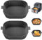 KATLKIU 2 Stück 20x20x5cm Silikon Backform für Heißluftfritteuse,1.45L Silicone Mould for Hot Air Fryerauflaufform airfryer,Silikonform mit Griffen,Air Fryer Zubehör
