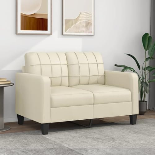 Xichuzi 2-Sitzer-Sofa Creme 120 cm Kunstleder, Sofa Wohnzimmer, Jugendsofa, Relaxsofa, Sofas & Couches, Sofa Für Schlafzimmer, Jugend Zimmer
