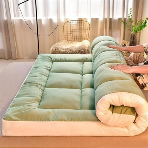 Japansk golvmadrass bekväm bärbar hopfällbar futon för enkel eller dubbel användning tjock rullbar design andningsbar och platsbesparande sängkläder lösning