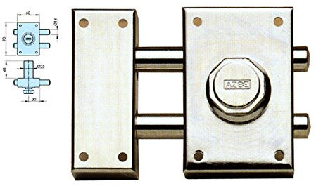 Azbe M56955 - Cerrojo bulones con boton 16/60 hn hierro niquelado