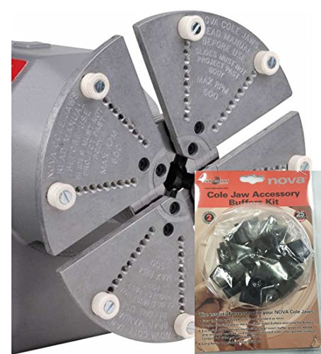 NOVA 6006 8 Cole Jaw Set For NOVA Wood Lathe Chucks Bundled With Accessory Buffer Kit (6030)