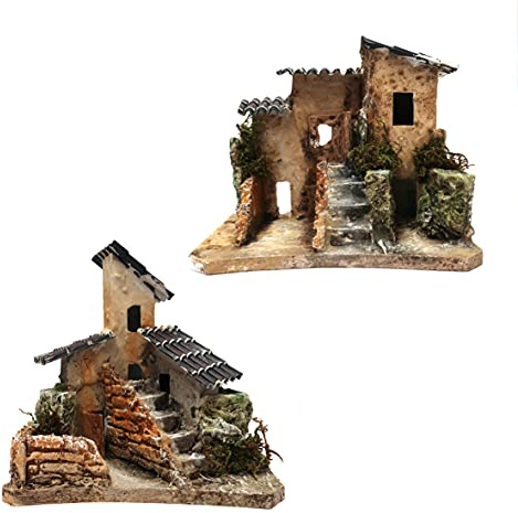 Ferrari & Arrighetti Casetta Rustica per Presepe in Legno/Cartone, 10×13×13 cm – 1 Pezzo Assortito (Modello Casuale)