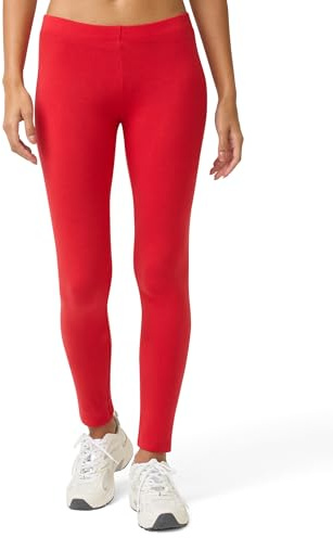 No Nonsense Women's Cotton Leggings Pants, Red Hot, XL