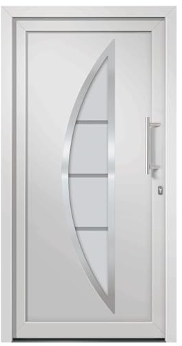 vidaXL Porta di Ingresso con Accessori Sicurezza Eleganza Entrata Casa Edifici Soglia Alluminio Rinforzi e Anima in Acciaio Bianca 98x208 cm