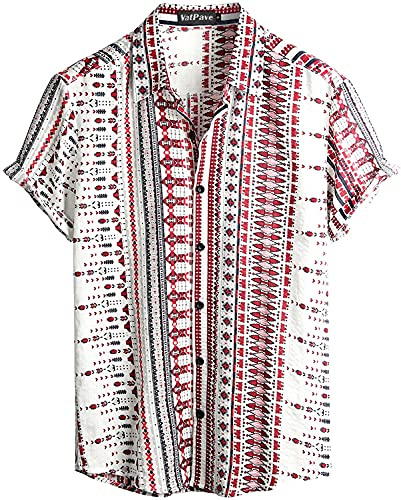 VATPAVE Mens Short Sleeve Button Down Shirts Summer Shirt XXL White