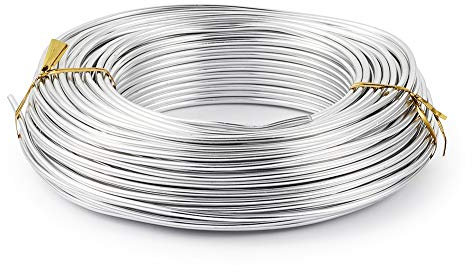Basteldraht aus Aluminium, 2,5 mm, flexibel, für Bastelarbeiten und Bastelarbeiten, 30 m, 10 Gauge, silberfarben