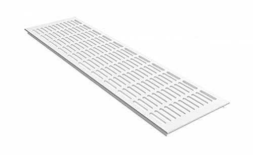 MS Beschläge Abluft- Zuluftgitter Weiß RAL9016 Aluminium Lüftungsgitter 150mm breit Stegblech Heizungsabdeckung Verkehrsweiß Lüftungsblech pulverbeschichtet (Länge 300mm)