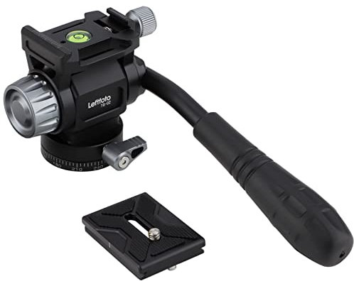LEFTFOTO Mini Tripod Head Pan Tilt Head with Panoramic Ball Head anad Arca Swiss Quick Release Plate,for Camera Tripod,Compact Video Cameras and DSLR Cameras.