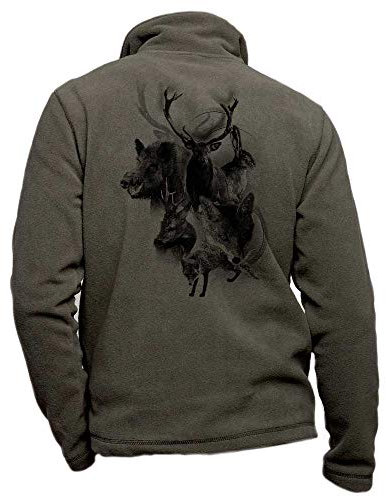 Personalisierte vennery Khaki-Fleece-Jagdjacke - Größe M Jagdbekleidung