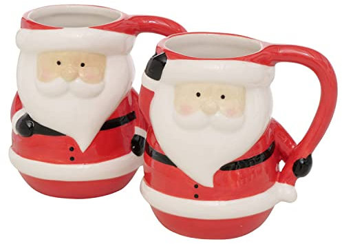 MamboCat Lot de 2 tasses à café Nicko I 400 ml I 2 décorations, tasse Père Noël I Santa Claus, Christmas, X-Mas Time, Noël, Nicolas I vin chaud, lait de poule, punch, tasse, pot I céramique