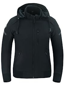 BLACKWILD Motorradjacke Damen | City Street CE-zertifiziert Protektorenjacke | Leicht und Atmungsaktiv Motorradjacke Damen mit Abnehmbarer Kapuze (L, Schwarz)