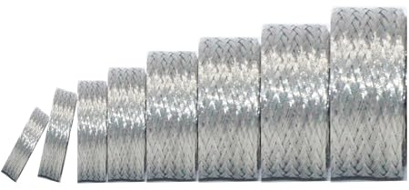 Kokey-xy Tinned Copper Braided Cable Shielding Sleeve Metal Wire Loom Sheathing EMI RFI ESD Protector Grounding Mesh Flat Tubular Expandable 1/4 W(0.16 ID)-16FT