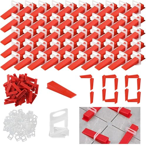 700 Piezas Niveladores de Azulejos Cuñas Niveladoras Suelo Clips Espaciadores de 3 mm Sistema de Nivelación de Azulejos con Pinza de Ajuste de Baldosas para la Ayuda a la Colocación de Baldosas