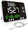 Sonomètre 30~130dBA Grand LED Professionnel Sonomètre Décibelmètre Décibel/Température/Humidité/Temps/Calendrier avec Alarme et Câble USB pour Bureau à domicile école Bar Usine
