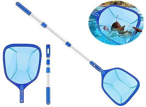 Hitopin Pool Skimmer Net With Deep Fine Mesh,Professional Pool Skimmer,Skimmer Net Handheld,Net Leaf Skimmer,Pond Leaf Cleaner Supplies for Aquarium/Fountain/Hot Tub/Spa Fish Tank