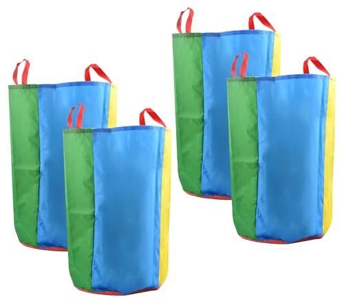 4 Pcs Potato Sack Race Bags, Double-layer Thickened Colorful Jumping Bag, Jumping Race Bag for Children Adults, Sports Day Kit Outdoor Lawn Games for Family Activities Backyard Picnic Party, 50x70cm