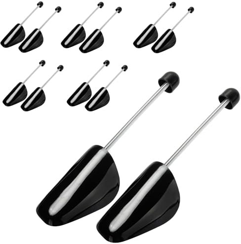 BBWELL Set da 6 Paia di Tendiscarpe in Plastica,Regolabile Adulto Scarpa Albero,Forme Scarpe Con Tensione Molla Bobina,Tendiscarpe Uomo Donna,Taglia variabile 38-47 per Scarpe Casual,Scarpe di Pelle