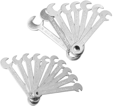 Kelisdi 18-teiliges Schraubenschlüssel-Set, Ringmaulschlüssel, Bremsleitungsschlüssel, offenes Ende, Reparatur-Set, 1-18 mm, Handwerkzeug-Schläuche