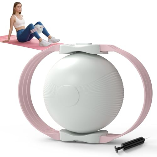 HOTSWEAT Thigh Exerciser, Inner Thigh Exerciser, Thigh Trainer Kegel Exerciser for Women with Adjustable Resistance, Thigh Toner Workout Equipment Pilates Ball for Home Gym (Pink)
