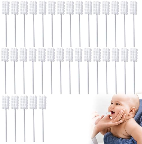 MNYXIS 35 Piezas Limpiador Bucal Para Bebés, Hisopos Bucales, Gasas Para Bebés, Cepillo Dientes Bebé Con Cerdas Suaves, Limpieza Dientes y Lengua, Para Recién Nacidos y Niños, Limpiador De Lengua