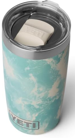 YETI Rambler 10 oz (295 ml) Tumbler with Removable Magslider Lid, Stainless Steel Vacuum Insulated Coffee Cup, Sea View