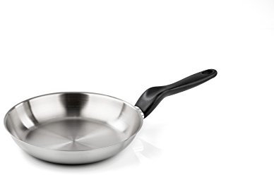 Barazzoni Inoxidabili Padella, ø24 cm, Made in Italy, Acciaio Inox 18/10, Induzione+Gas, Triplo fondo, PFAS free, Argento, 24 cm