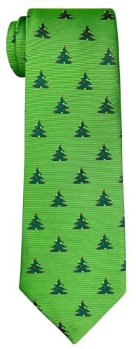 Retreez Corbata de Navidad microfibra de Patrón de Árbol de Navidad de Navidad para niño 8-10 años - Verde
