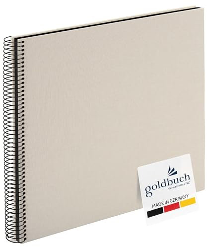 goldbuch 25523 - Album fotografico a spirale Bella Vista, 35 x 30 cm, con 40 pagine nere, album dei ricordi, album fotografico per foto e foto da incollare, colore: sabbia