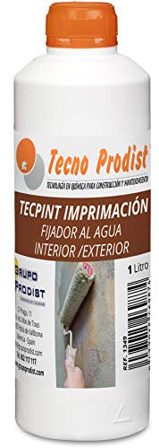 TECPINT IMPRIMACIÓN de Tecno Prodist - (1 Litro) Fijador al Agua sellante e incolora para Pintura en paredes Exterior e Interior - Alto anclaje - (INCOLORA)