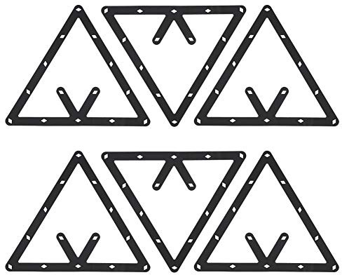 Labuduo 6Pcs/Set 7.1x9.4in Triangle Billiard Ball Holder, Lightweight Film Material Black Magic Ball Rack, for 8 Ball, 9 Ball and 10 Ball Pool Pool Halls Use Home Use