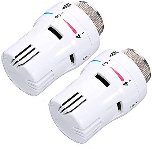 2PCS Thermostatic Radiator Valve Replacement Head Temperature Control Heating System, Floor Heating Electric Valves Durable Convenient Radio Thermal Actuator