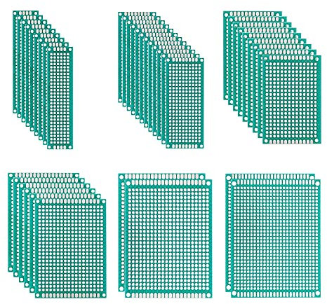 BOJACK 6 Werte 40 Stück Prototyp Kit für doppelseitige Leiterplatten für das DIY Löten mit 6 Größen, kompatibel mit dem Arduino Kit