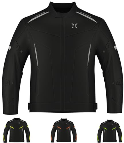 FTX Motorcycle Jacket For Men, Motorcycle Full Body Protective Gear Armor, Mesh Motorcycle jacket for men's, Motorbike Riding and Armor Foam Padding for Bikers (Full Black, 3XL)