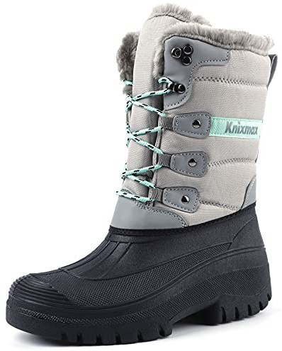Knixmax Bottes Neige Femmes et Hommes Chaussures Hiver imperméable Chaudes Bottes de Randonnée Marche Montange Jardin 37-46 EU