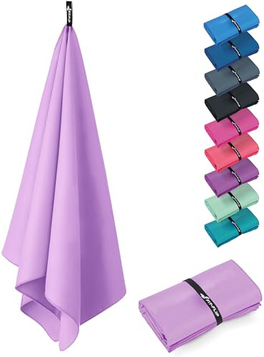 Fit-Flip Toalla Microfibra Gimnasio - compacta, Ultraligera y de Secado rápido – Toallas para Gym, Piscina, Viaje, Natacion y Playa Grande (1x 40x80cm Lila Claro)