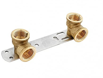 Montageeinheit Wandscheibe Kupfer Lötfittinge Gewinde Fitting Wasser Deckenwinkel 150mm 1/2 - 1/2 IG Verschraubung