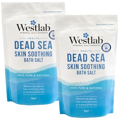 Westlab Pure Mineral Bathing Dead Sea Salt, 1kg (Packaging May Vary) (Pack of 2)